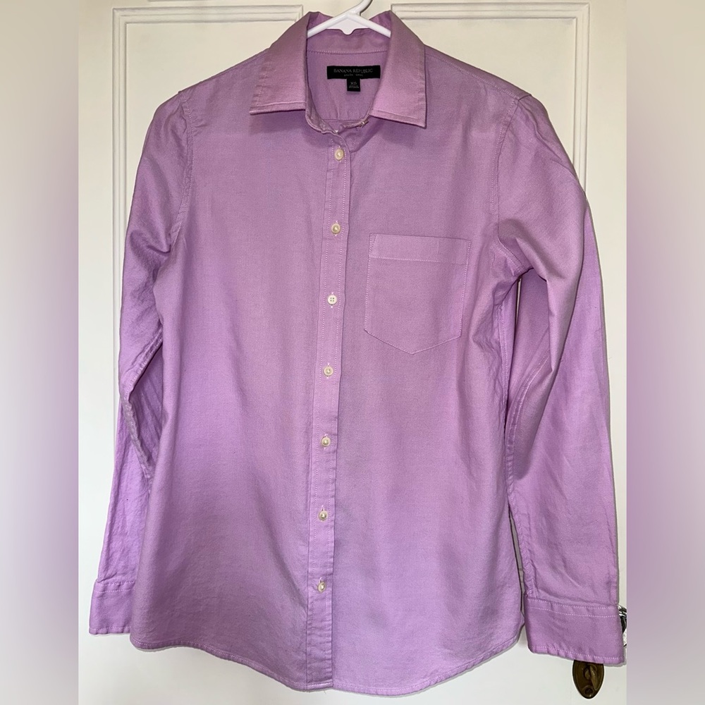 Banana Republic Women’s Lilac Dillon Long Sleeve Button Up Shirt Size XS